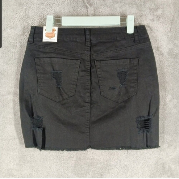 Distressed Mini Skirt - Picture 2 of 4